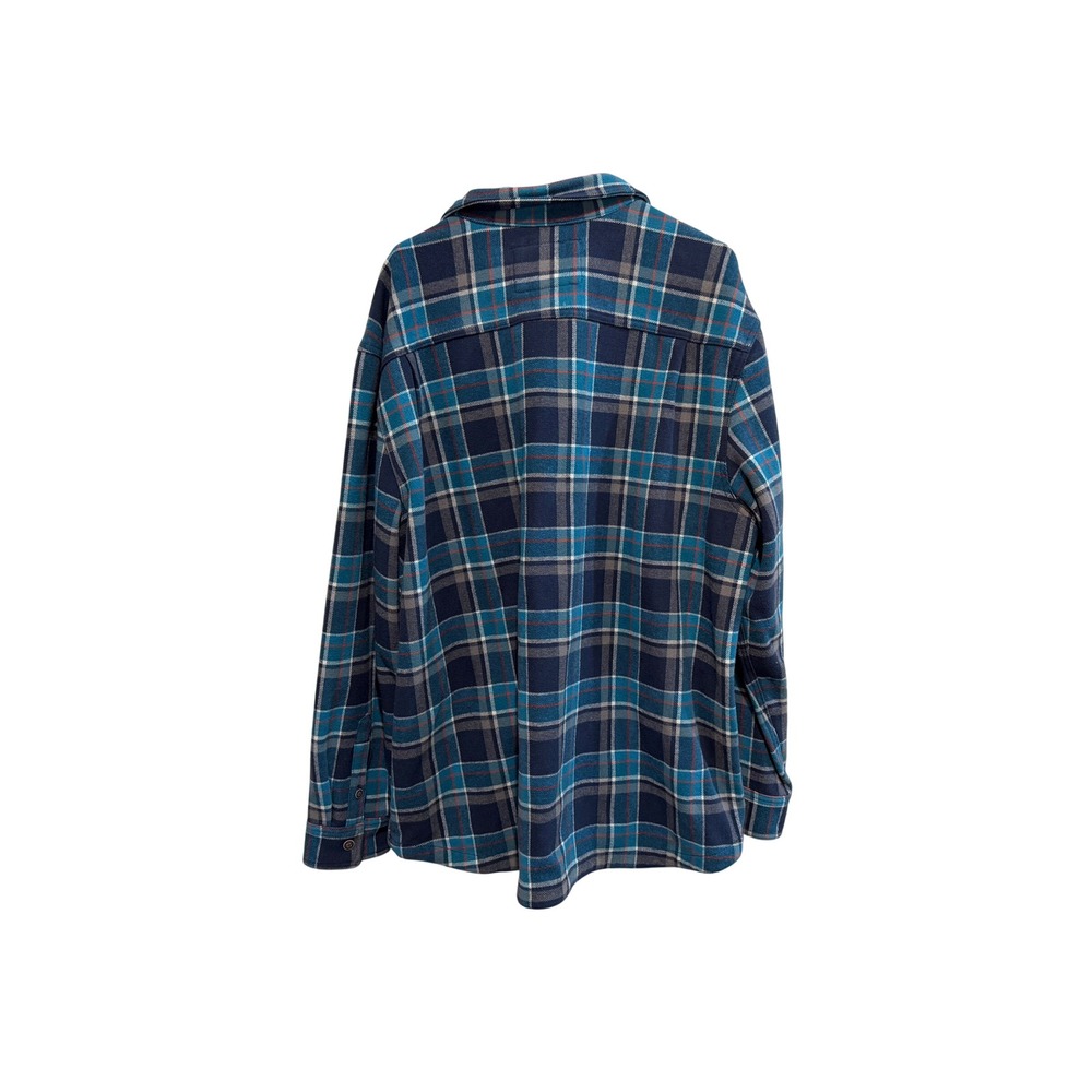 Lee Mens XXL Regular Fit Flannel Shirt Jacket Blue Plaid Jersey Lined 1617830 - Picture 2 of 13